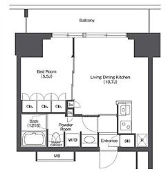 JR京浜東北・根岸線 浜松町駅 徒歩5分の賃貸マンション 13階1LDKの間取り
