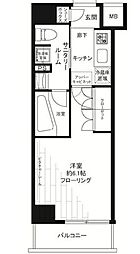 JR京浜東北・根岸線 大森駅 徒歩12分の賃貸マンション 8階1Kの間取り