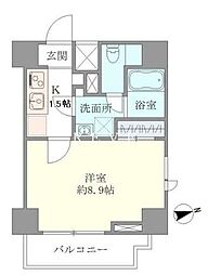 東京メトロ南北線 白金高輪駅 徒歩6分の賃貸マンション 7階1Kの間取り