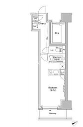 東京メトロ東西線 茅場町駅 徒歩3分の賃貸マンション 5階ワンルームの間取り