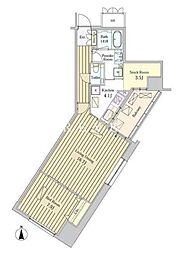 JR山手線 浜松町駅 徒歩10分の賃貸マンション 16階1SLDKの間取り