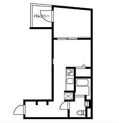 東急池上線 戸越銀座駅 徒歩9分の賃貸マンション 2階1DKの間取り