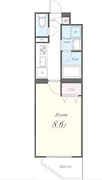 都営浅草線 戸越駅 徒歩3分の賃貸マンション 1階1Kの間取り