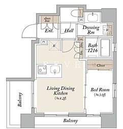 JR山手線 田町駅 徒歩9分の賃貸マンション 5階1LDKの間取り