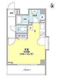 東京メトロ銀座線 神田駅 徒歩14分の賃貸マンション 12階ワンルームの間取り