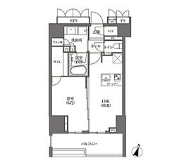 東京メトロ半蔵門線 水天宮前駅 徒歩6分の賃貸マンション 13階1LDKの間取り