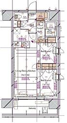都営大江戸線 蔵前駅 徒歩4分の賃貸マンション 3階2LDKの間取り