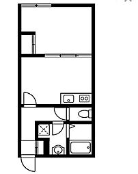 東京メトロ東西線 早稲田駅 徒歩7分の賃貸マンション 3階1DKの間取り