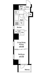 JR山手線 神田駅 徒歩7分の賃貸マンション 3階1LDKの間取り