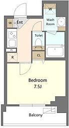 東京メトロ東西線 早稲田駅 徒歩7分の賃貸マンション 10階1Kの間取り