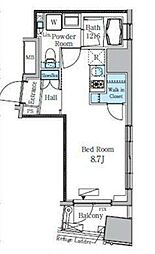 東京メトロ東西線 飯田橋駅 徒歩12分の賃貸マンション 2階ワンルームの間取り
