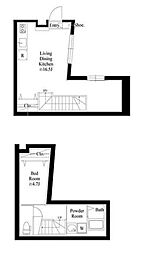 JR京葉線 八丁堀駅 徒歩6分の賃貸マンション 1階1LDKの間取り