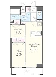 JR中央線 御茶ノ水駅 徒歩7分の賃貸マンション 12階1SLDKの間取り