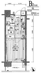JR山手線 田町駅 徒歩17分の賃貸マンション 6階1Kの間取り