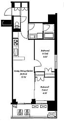 都営浅草線 浅草橋駅 徒歩3分の賃貸マンション 3階2LDKの間取り