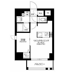 JR総武線 飯田橋駅 徒歩13分の賃貸マンション 8階1LDKの間取り