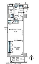 JR山手線 神田駅 徒歩13分の賃貸マンション 2階1LDKの間取り