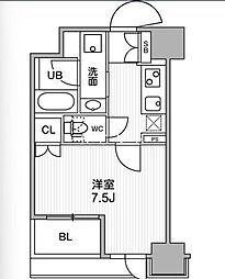 JR中央線 神田駅 徒歩9分の賃貸マンション 2階1Kの間取り