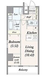 JR山手線 上野駅 徒歩10分の賃貸マンション 2階1SLDKの間取り