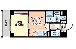 東京メトロ有楽町線 江戸川橋駅 徒歩5分の賃貸マンション 2階1DKの間取り