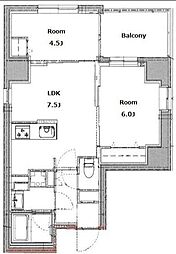JR山手線 上野駅 徒歩8分の賃貸マンション 9階2DKの間取り