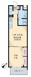 東京メトロ丸ノ内線 茗荷谷駅 徒歩10分の賃貸マンション 2階1LDKの間取り