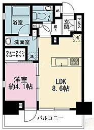 都営浅草線 浅草橋駅 徒歩5分の賃貸マンション 8階1LDKの間取り