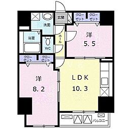 都営浅草線 浅草橋駅 徒歩3分の賃貸マンション 12階2LDKの間取り