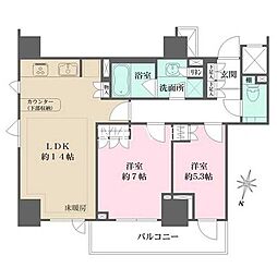東京メトロ半蔵門線 半蔵門駅 徒歩4分の賃貸マンション 2階2LDKの間取り