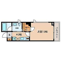 都営三田線 春日駅 徒歩12分の賃貸マンション 3階1Kの間取り