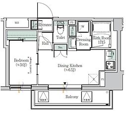 JR山手線 秋葉原駅 徒歩15分の賃貸マンション 7階1DKの間取り