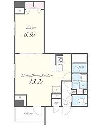JR中央線 御茶ノ水駅 徒歩7分の賃貸マンション 2階1LDKの間取り