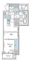 JR総武線 浅草橋駅 徒歩12分の賃貸マンション 14階1LDKの間取り