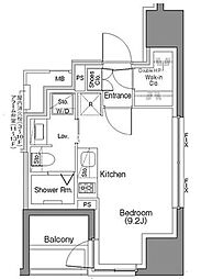 ザ・パークハビオSOHO大手町 5階ワンルームの間取り