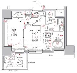 JR山手線 上野駅 徒歩9分の賃貸マンション 2階1DKの間取り