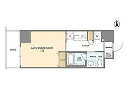 東京メトロ銀座線 浅草駅 徒歩2分の賃貸マンション 2階1Kの間取り