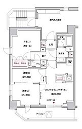 東京メトロ日比谷線 入谷駅 徒歩4分の賃貸マンション 11階3LDKの間取り
