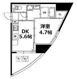 東京メトロ有楽町線 飯田橋駅 徒歩6分の賃貸マンション 9階1DKの間取り