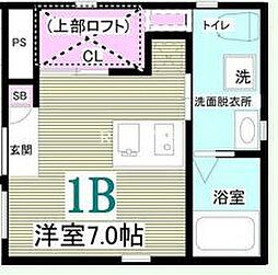 東京メトロ有楽町線 江戸川橋駅 徒歩10分の賃貸マンション 1階ワンルームの間取り