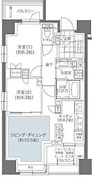東京メトロ丸ノ内線 御茶ノ水駅 徒歩10分の賃貸マンション 6階2LDKの間取り
