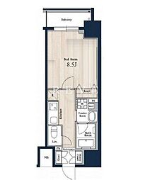 東京メトロ銀座線 神田駅 徒歩14分の賃貸マンション 5階1Kの間取り
