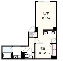東京メトロ日比谷線 八丁堀駅 徒歩9分の賃貸マンション 5階1LDKの間取り