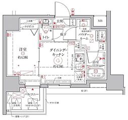 JR山手線 上野駅 徒歩9分の賃貸マンション 2階1DKの間取り
