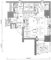 東京メトロ丸ノ内線 大手町駅 徒歩11分の賃貸マンション 4階ワンルームの間取り