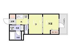 都営三田線 春日駅 徒歩10分の賃貸マンション 2階1DKの間取り