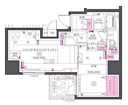 JR山手線 秋葉原駅 徒歩12分の賃貸マンション 12階1LDKの間取り