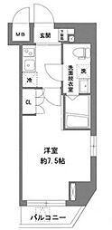 都営大江戸線 新御徒町駅 徒歩5分の賃貸マンション 4階1Kの間取り
