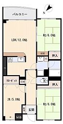 第2つばめマンション 3LDKの間取図画像