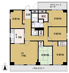 コンフォート宝町 10階5LDKの間取り