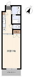 ラフィネ東雲 1DKの間取図画像